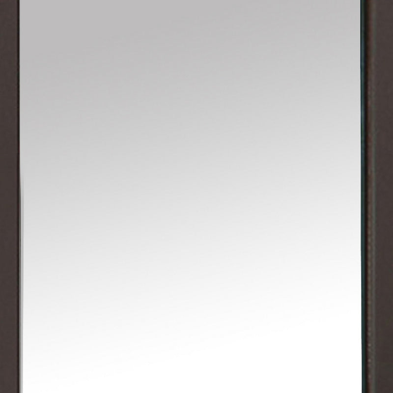 Contemporary Style Faux Leather Upholstered Wooden Framed Mirror Brown-zoom-