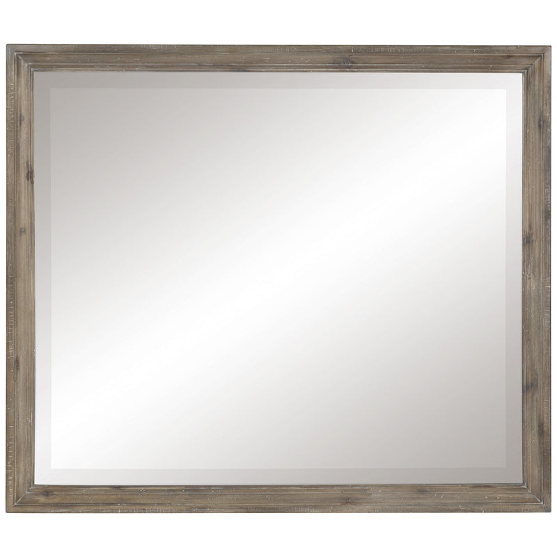 Molded Wooden Frame Mirror With Mounting Hardware Taupe Brown And Silver-zoom-