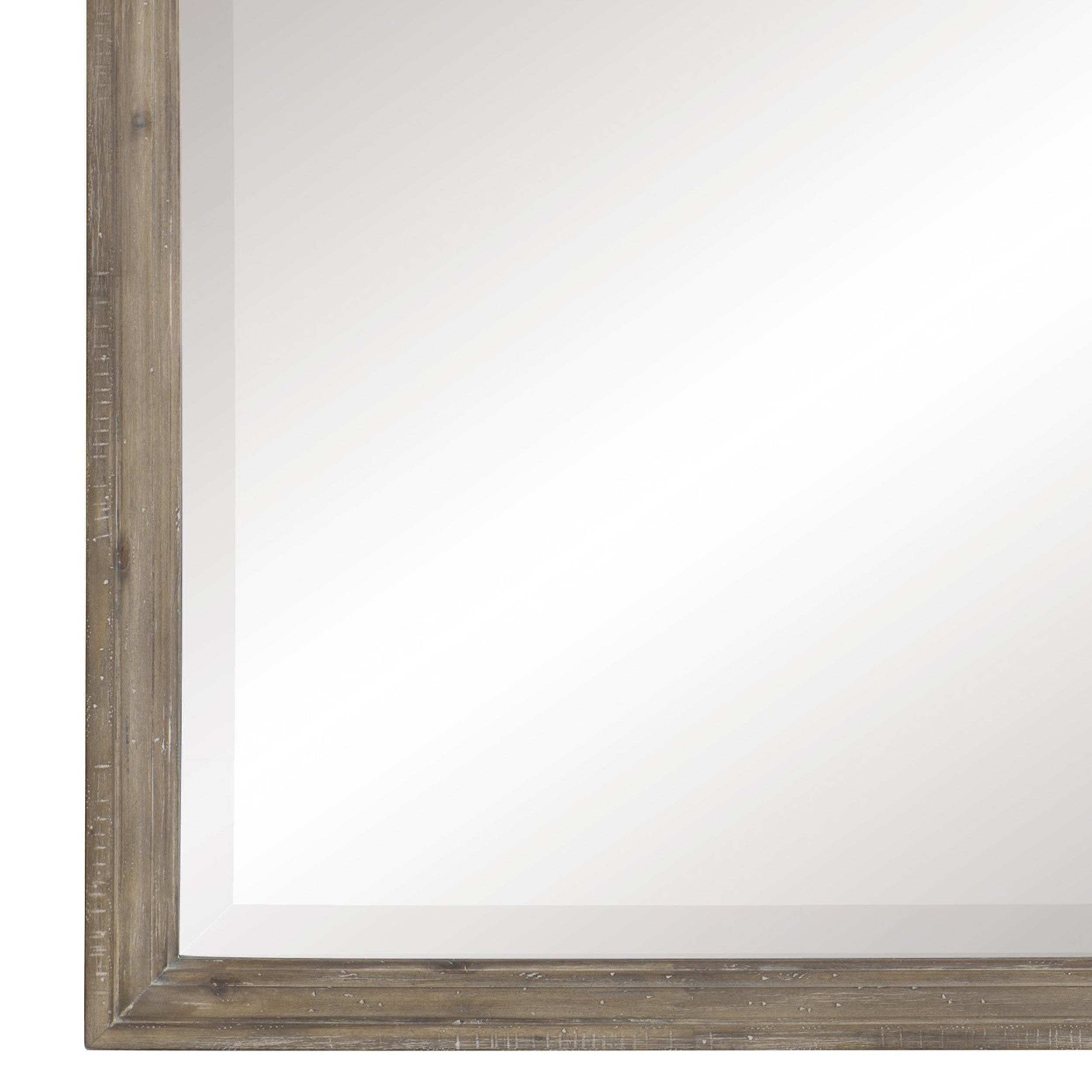 Molded Wooden Frame Mirror With Mounting Hardware Taupe Brown And Silver-zoom-3