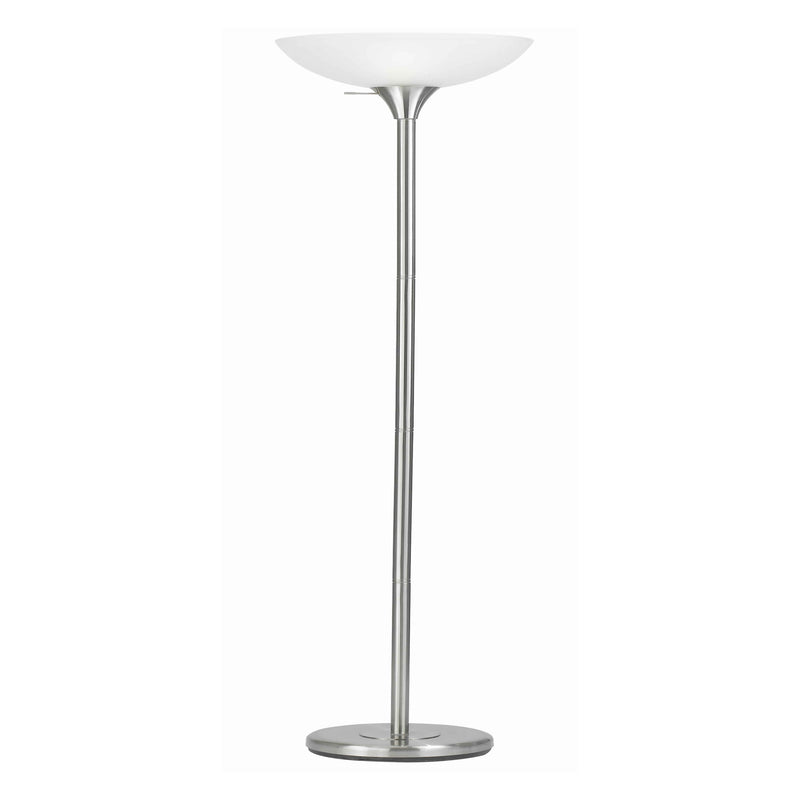 3 Way Torchiere Floor Lamp With Frosted Glass Shade And Stable Base White-zoom-