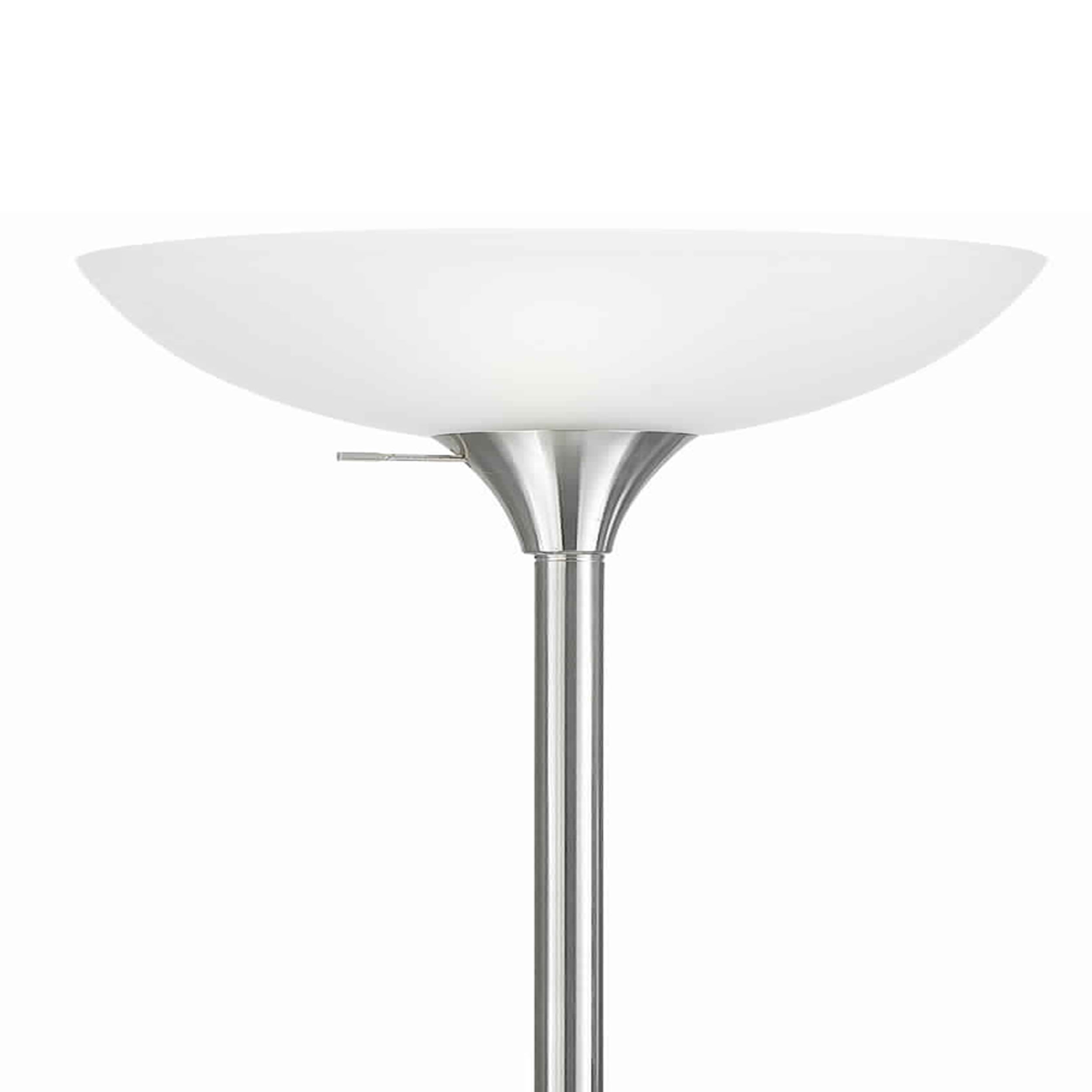 3 Way Torchiere Floor Lamp With Frosted Glass Shade And Stable Base White-zoom-4