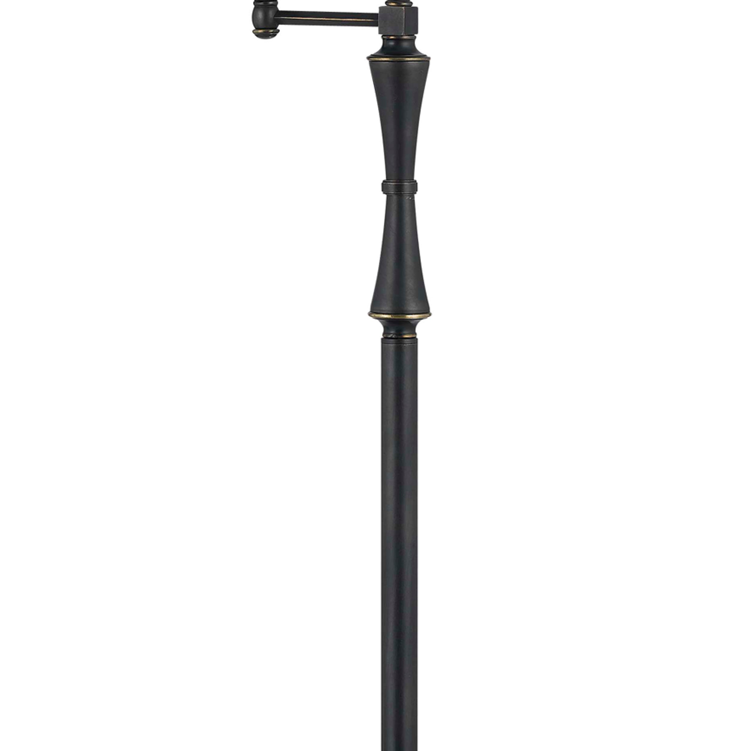 Metal Body Floor Lamp With Fabric Tapered Bell Shade Beige And Black-zoom-3