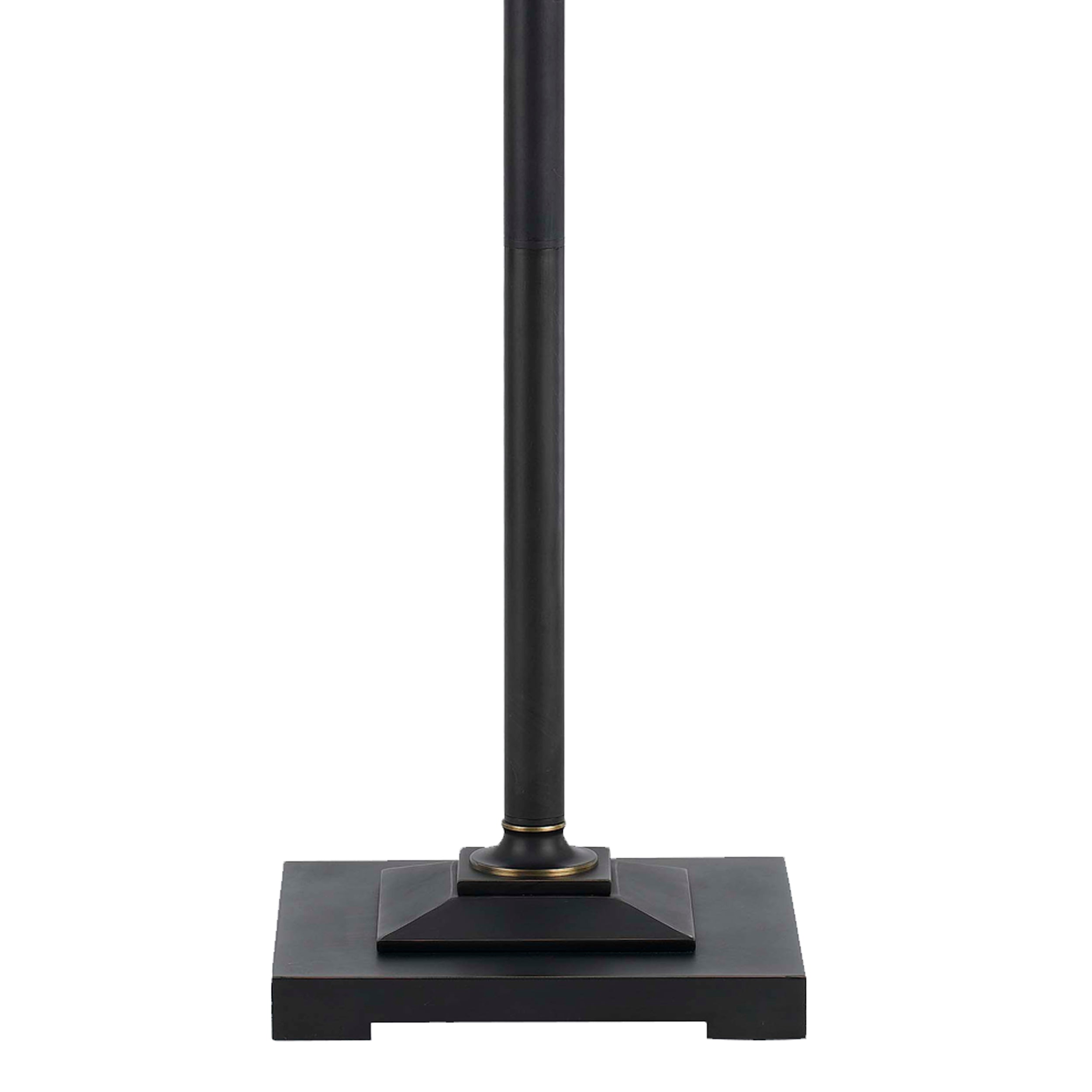 Metal Body Floor Lamp With Fabric Tapered Bell Shade Black And Beige-zoom-2