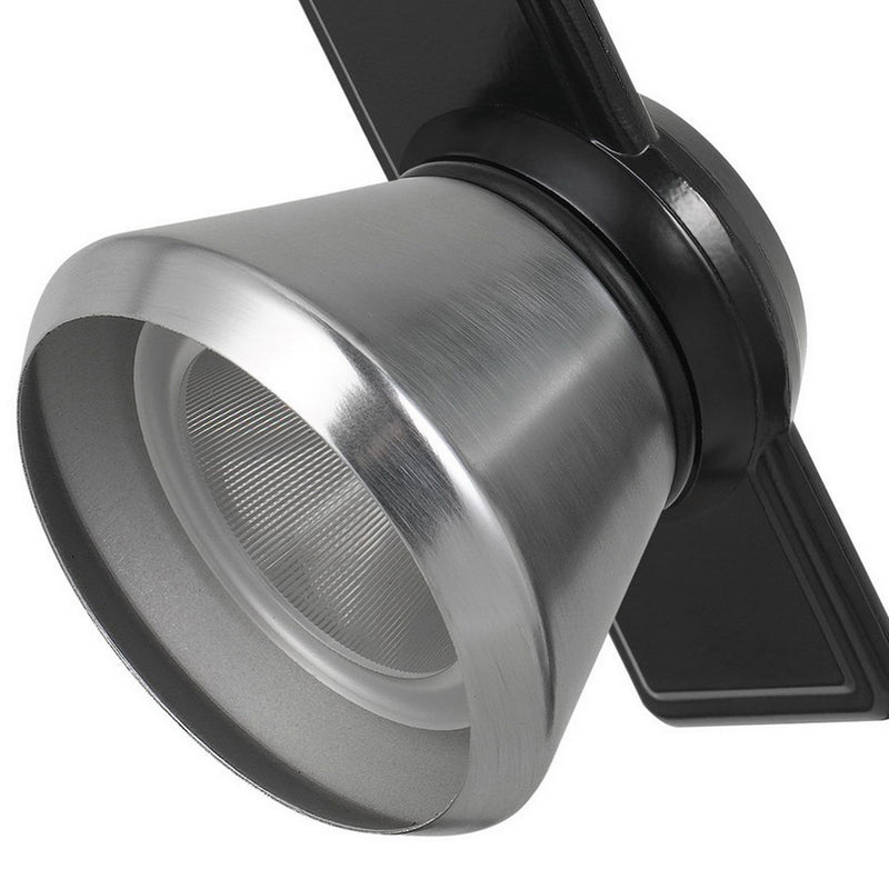 12W Integrated LED Metal Track Fixture with Cone Head Black and Silver-zoom-