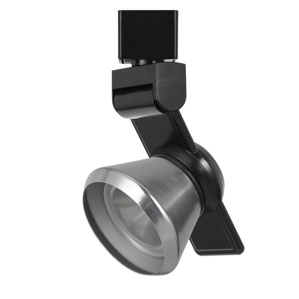 12W Integrated LED Metal Track Fixture with Cone Head Black and Silver