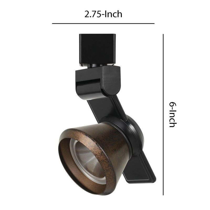 12W Integrated LED Metal Track Fixture with Cone Head Black and Bronze-zoom-