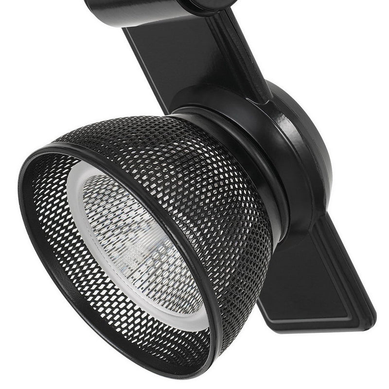12W Integrated LED Metal Track Fixture with Mesh Head Black-zoom-