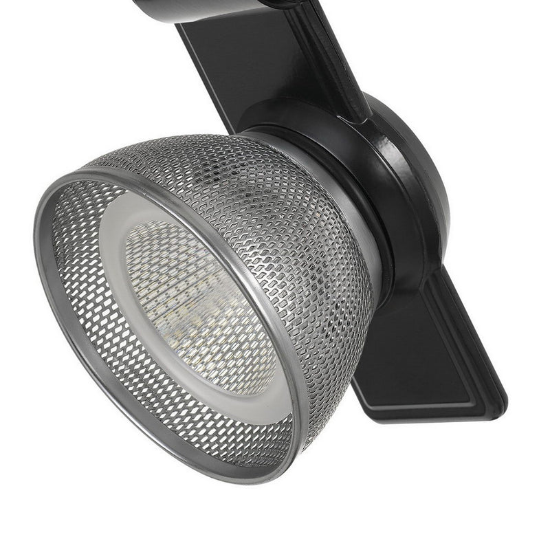 12W Integrated LED Metal Track Fixture with Mesh Head Black and Silver-zoom-