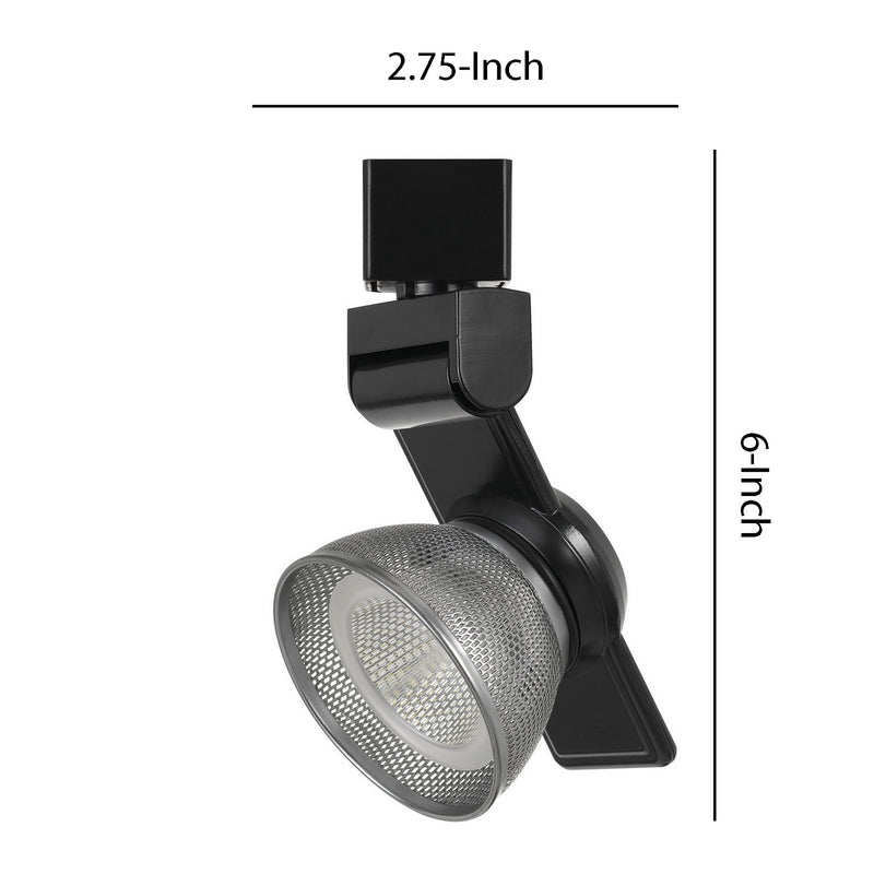 12W Integrated LED Metal Track Fixture with Mesh Head Black and Silver-zoom-