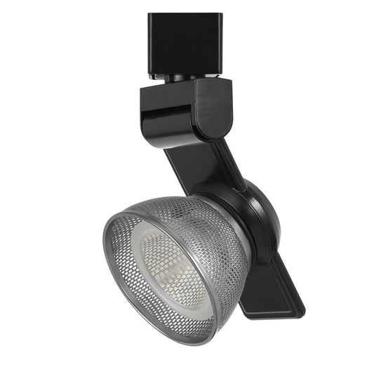 12W Integrated LED Metal Track Fixture with Mesh Head Black and Silver