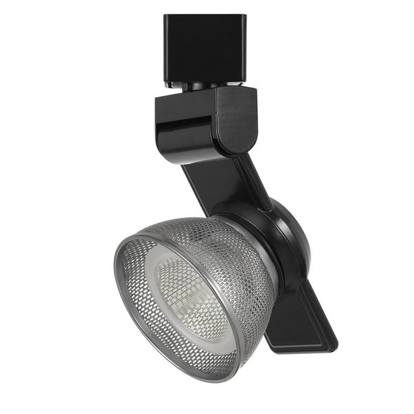 12W Integrated LED Metal Track Fixture with Mesh Head Black and Silver
