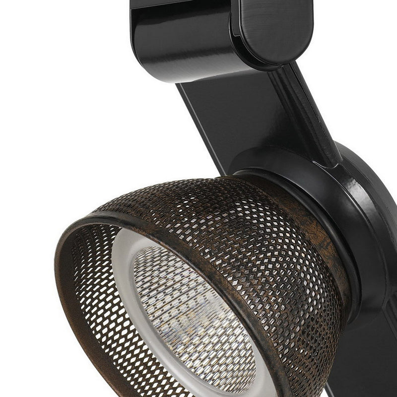 12W Integrated LED Metal Track Fixture with Mesh Head Black and Bronze-zoom-