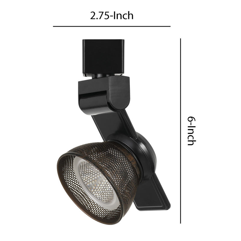 12W Integrated LED Metal Track Fixture with Mesh Head Black and Bronze-zoom-