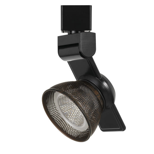 12W Integrated LED Metal Track Fixture with Mesh Head Black and Bronze