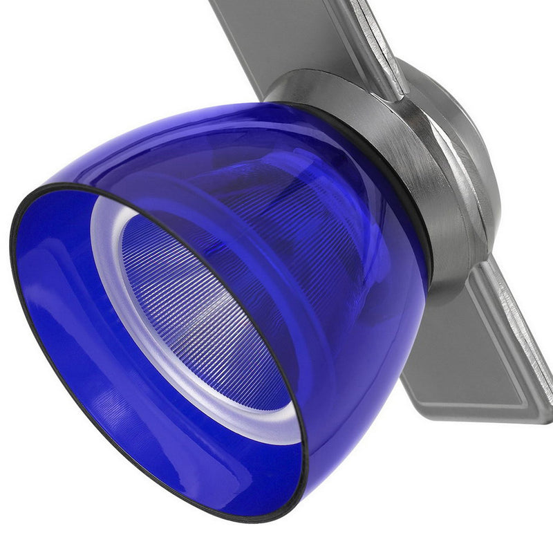 12W Integrated LED Track Fixture with Polycarbonate Head Silver and Blue-zoom-
