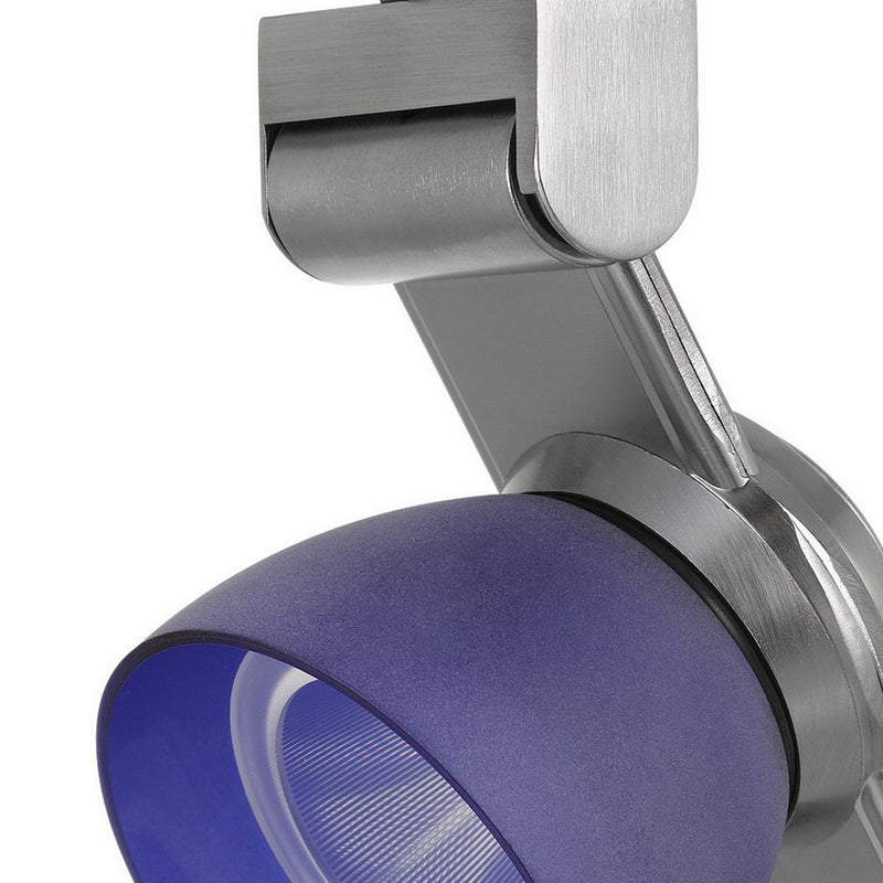 12W Integrated Metal and Polycarbonate LED Track Fixture Silver and Blue-zoom-
