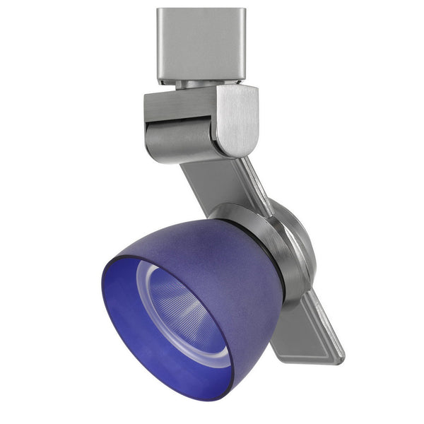 12W Integrated Metal and Polycarbonate LED Track Fixture Silver and Blue