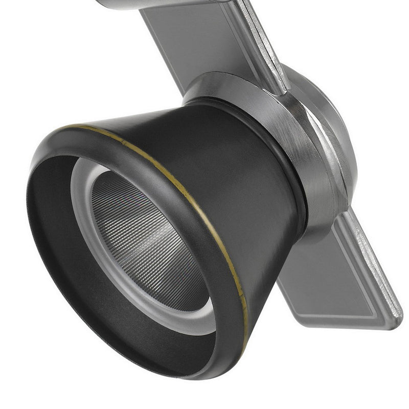 12W Integrated LED Metal Track Fixture with Cone Head Silver and Black-zoom-