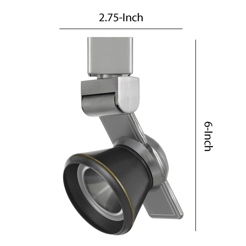 12W Integrated LED Metal Track Fixture with Cone Head Silver and Black-zoom-