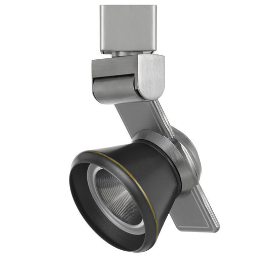12W Integrated LED Metal Track Fixture with Cone Head Silver and Black