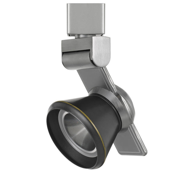 12W Integrated LED Metal Track Fixture with Cone Head Silver and Black
