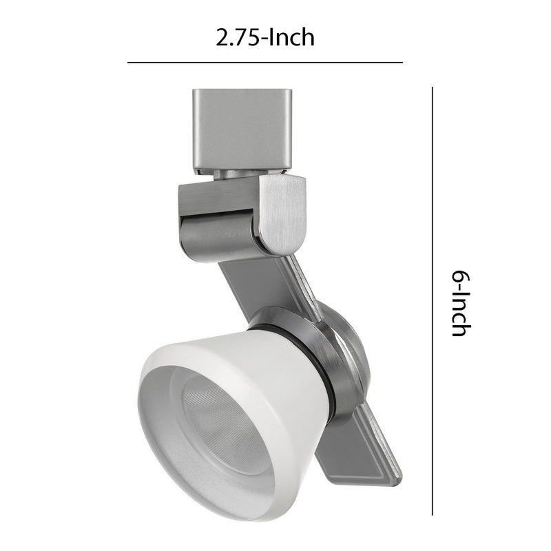 12W Integrated LED Metal Track Fixture with Cone Head Silver and White-zoom-