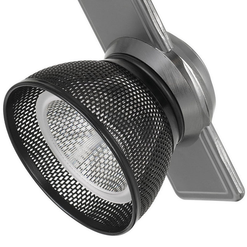 12W Integrated LED Metal Track Fixture with Mesh Head Silver and Black-zoom-