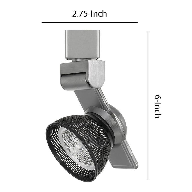 12W Integrated LED Metal Track Fixture with Mesh Head Silver and Black-zoom-