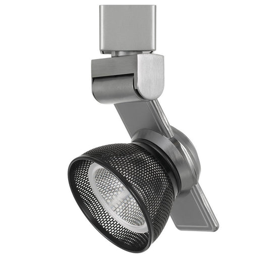 12W Integrated LED Metal Track Fixture with Mesh Head Silver and Black