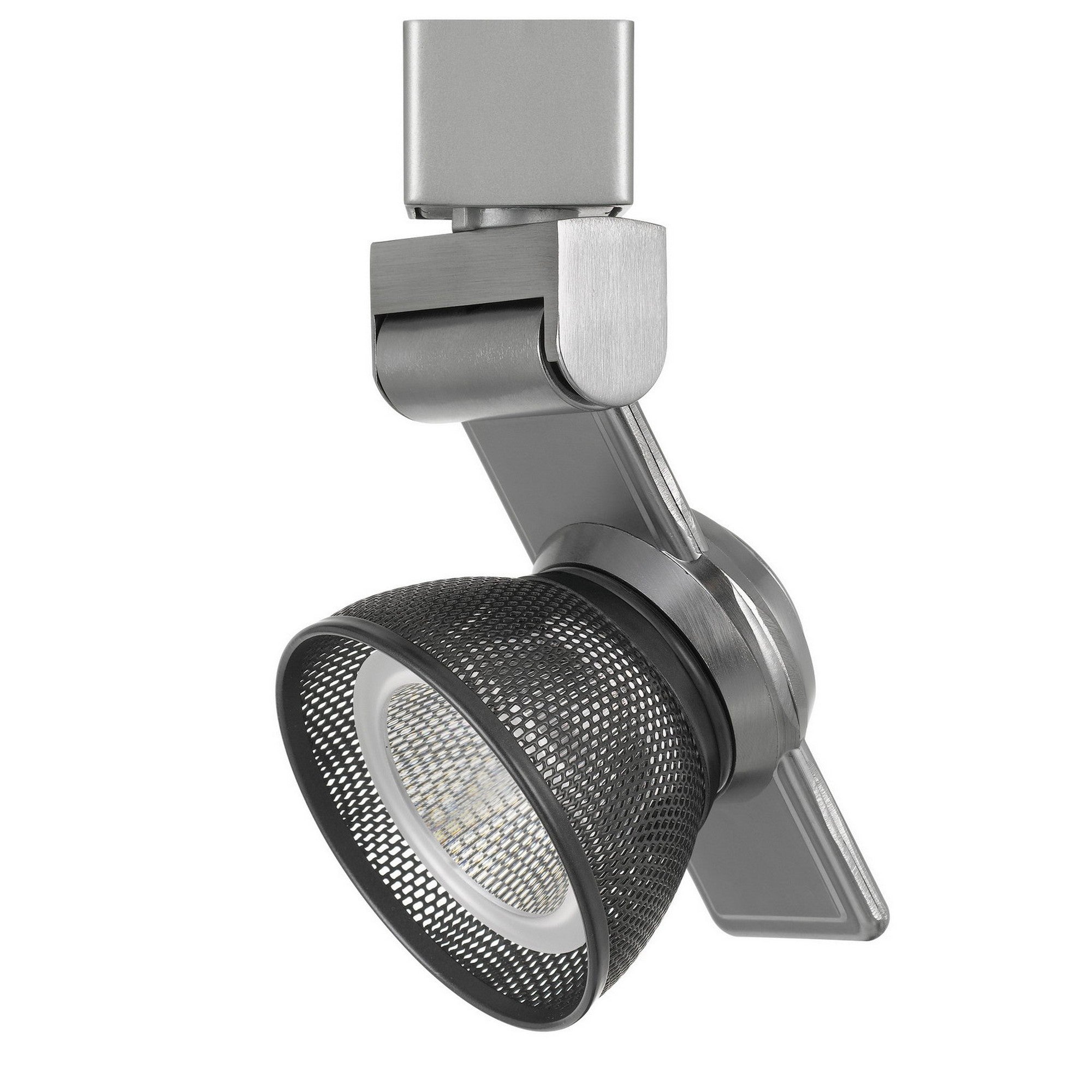 12W Integrated Dimmable LED Track Fixture with Mesh Head Silver and Black