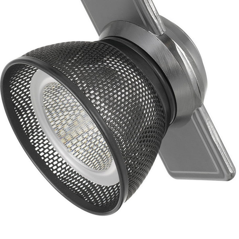 12W Integrated Dimmable LED Track Fixture with Mesh Head Silver and Black-zoom-