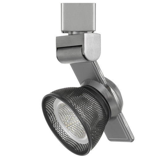 12W Integrated Dimmable LED Track Fixture with Mesh Head Silver and Black