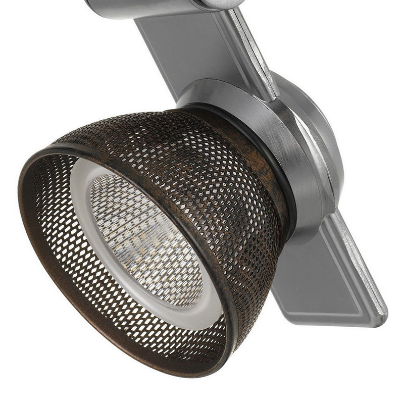 12W Integrated LED Metal Track Fixture with Mesh Head Silver and Bronze-zoom-