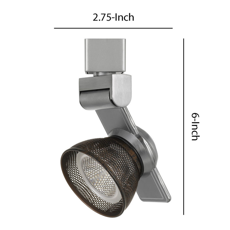 12W Integrated LED Metal Track Fixture with Mesh Head Silver and Bronze-zoom-