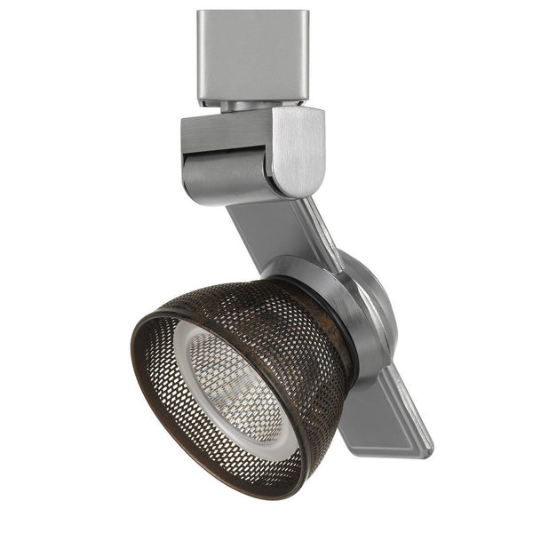 12W Integrated LED Metal Track Fixture with Mesh Head Silver and Bronze