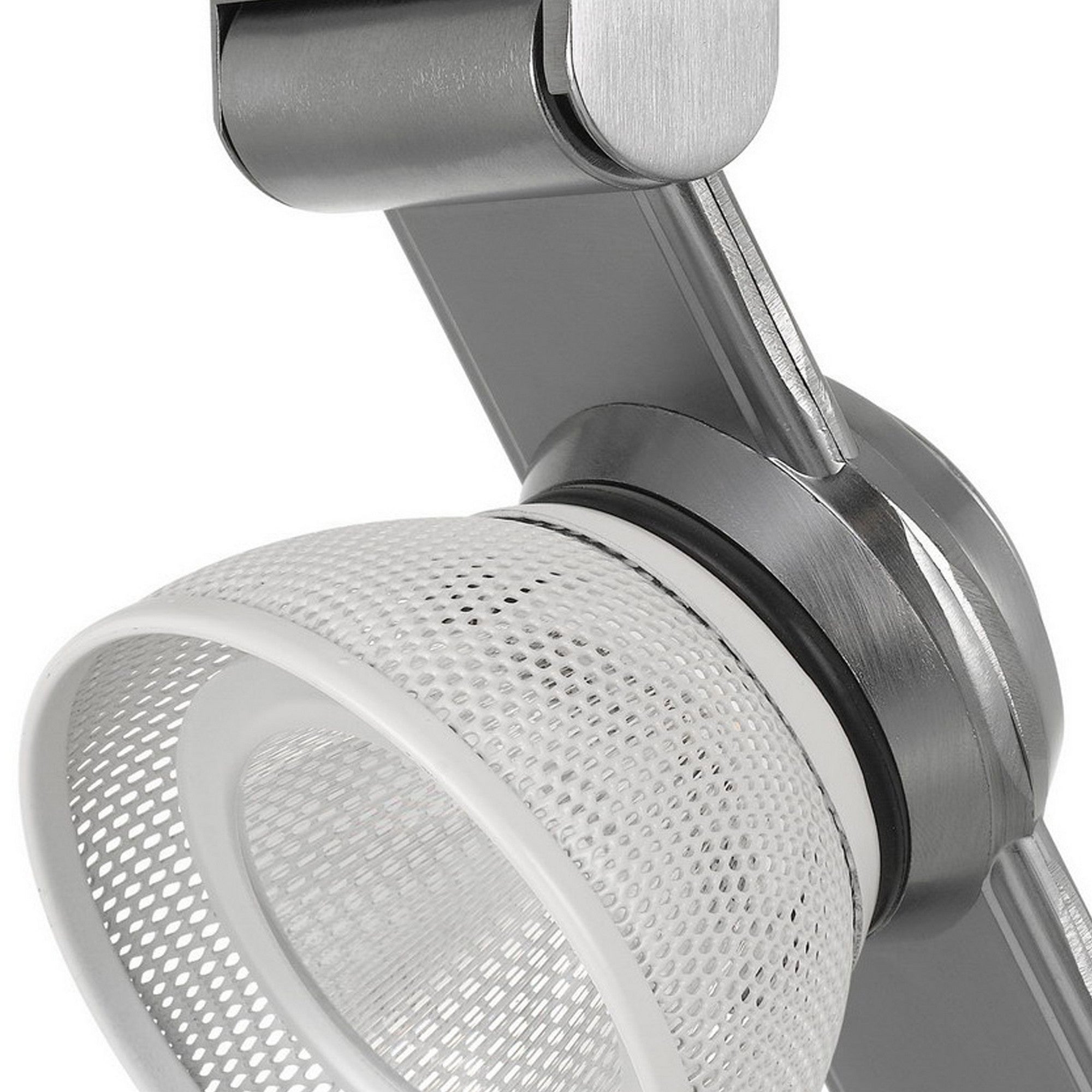 12W Integrated LED Metal Track Fixture with Mesh Head Silver and White-zoom-3