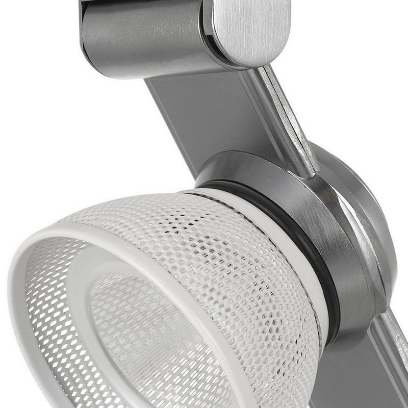 12W Integrated LED Metal Track Fixture with Mesh Head Silver and White-zoom-