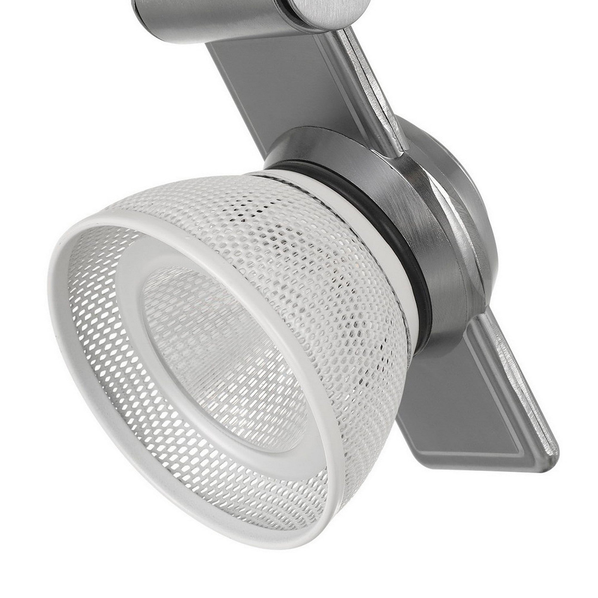 12W Integrated LED Metal Track Fixture with Mesh Head Silver and White-zoom-4