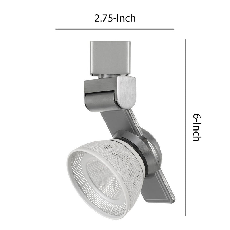 12W Integrated LED Metal Track Fixture with Mesh Head Silver and White-zoom-