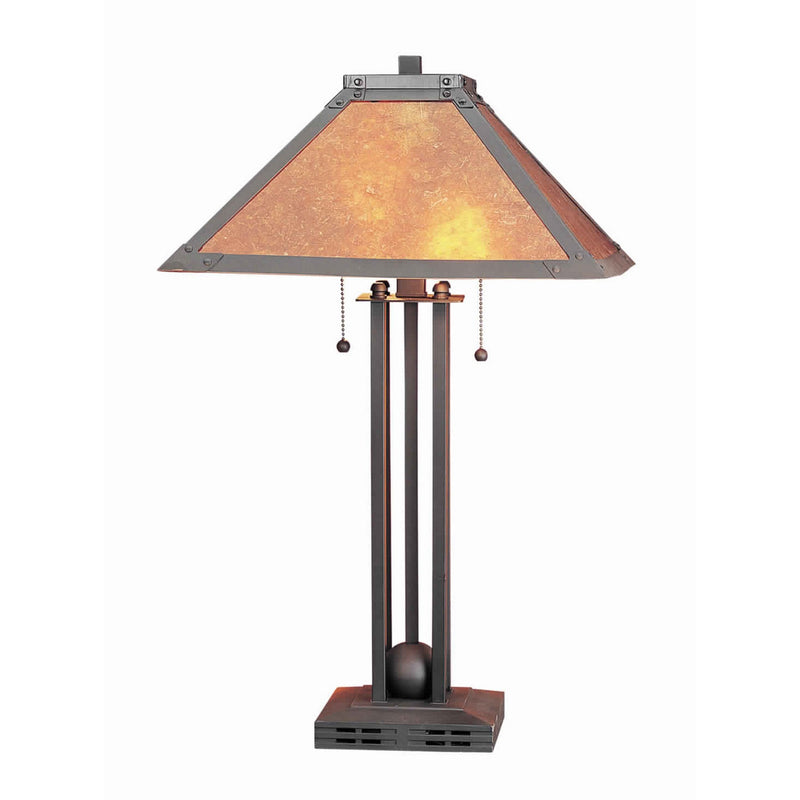 25 Inch Modern Ball Inlay Metal Body Table Lamp Mica Shade Bronze-zoom-