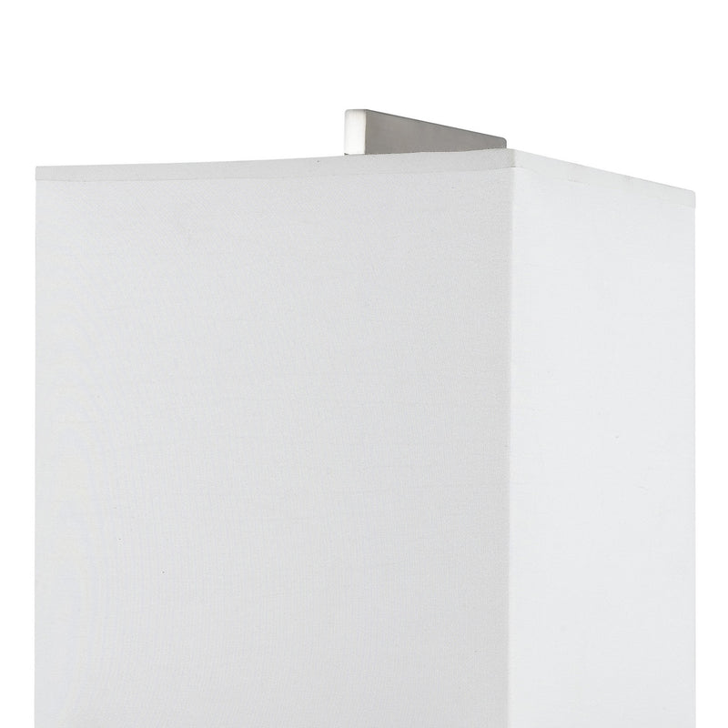 Metal Wall Lamp With Rectangular Shade And Gooseneck Reading Light Silver-zoom-