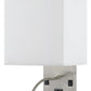 Metal Wall Lamp With Rectangular Shade And Gooseneck Reading Light Silver