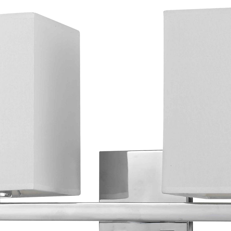 2 Square Wall Lamp With Conjoined Metal Tubular Support White And Chrome-zoom-