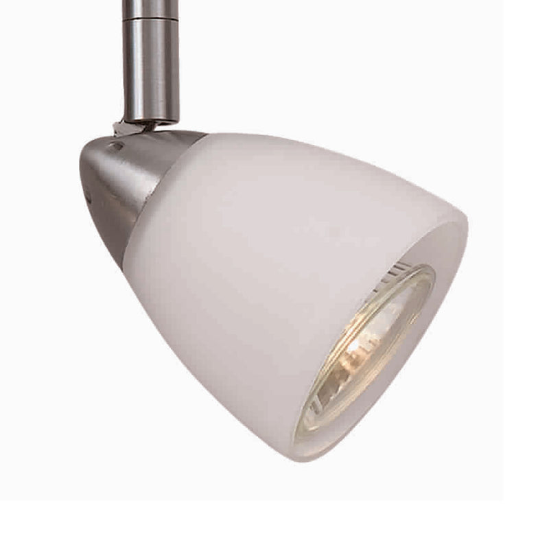 Metal Track Light with Interchangeable Round Glass Shade Silver and White-zoom-