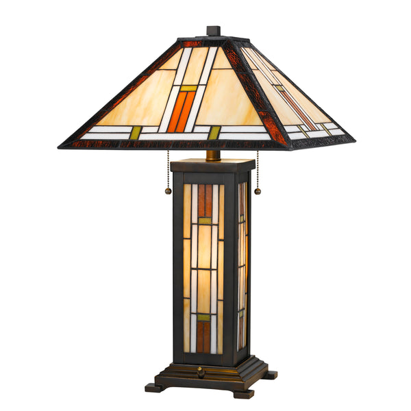 60 X 2 Watt Polyresin Table Lamp with 7 Watt Night Light Black