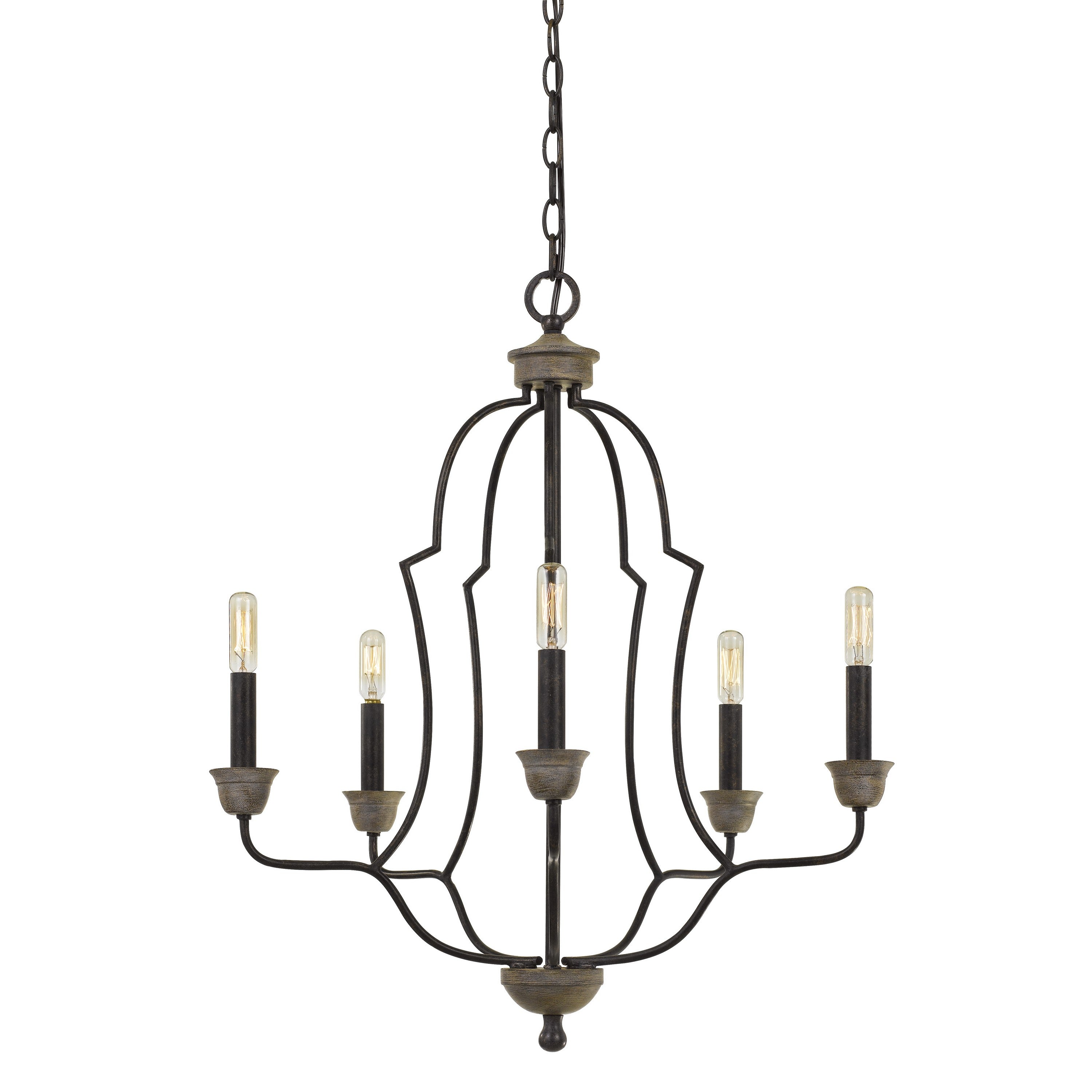 Sculpted Metal Frame Chandelier With Candelabra Base Sockets Black