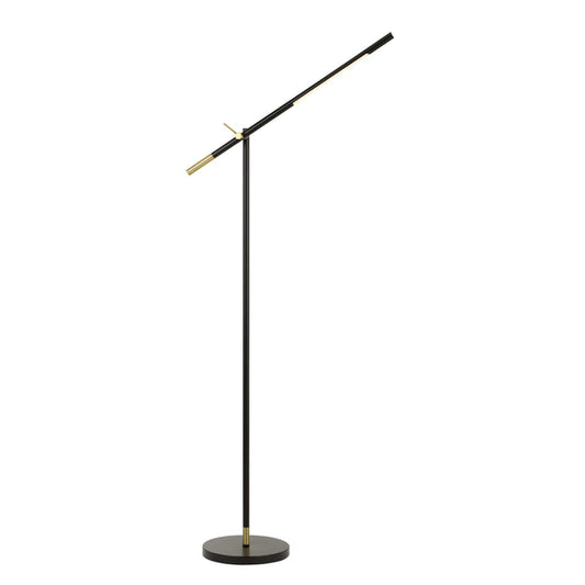 10 Watt Adjustable Metal Frame Floor Lamp Black And Brass