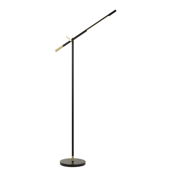 10 Watt Adjustable Metal Frame Floor Lamp Black And Brass