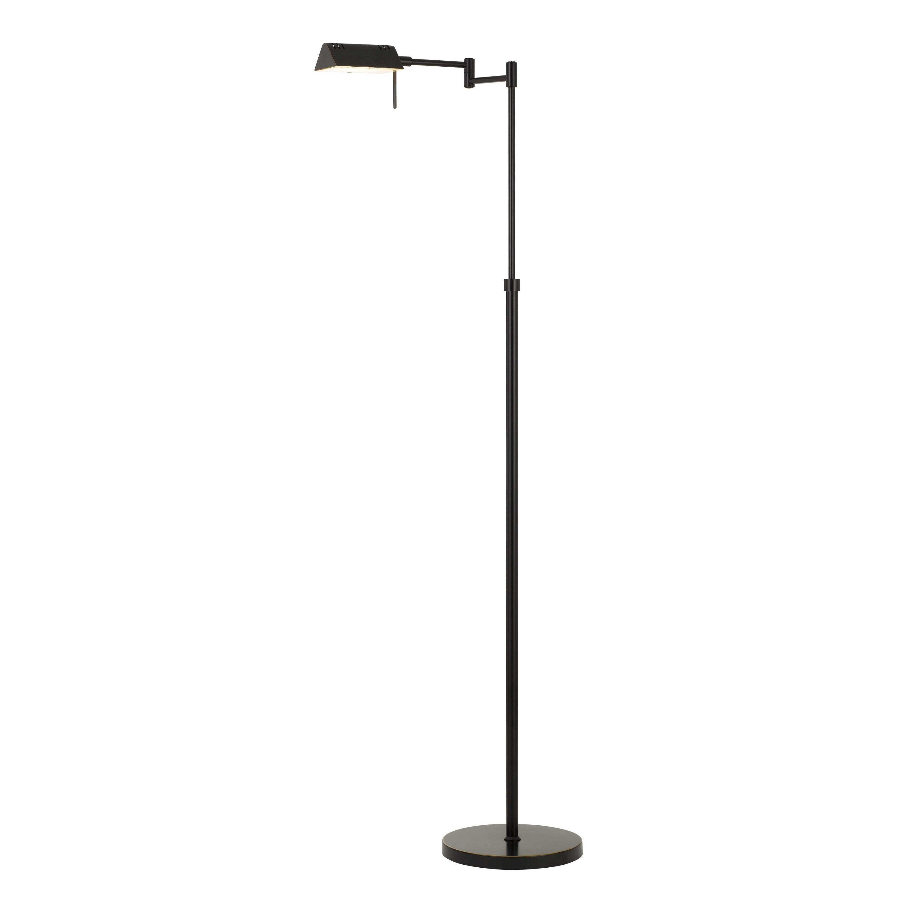 10w Led Adjustable Metal Floor Lamp With Swing Arm Black-zoom-1