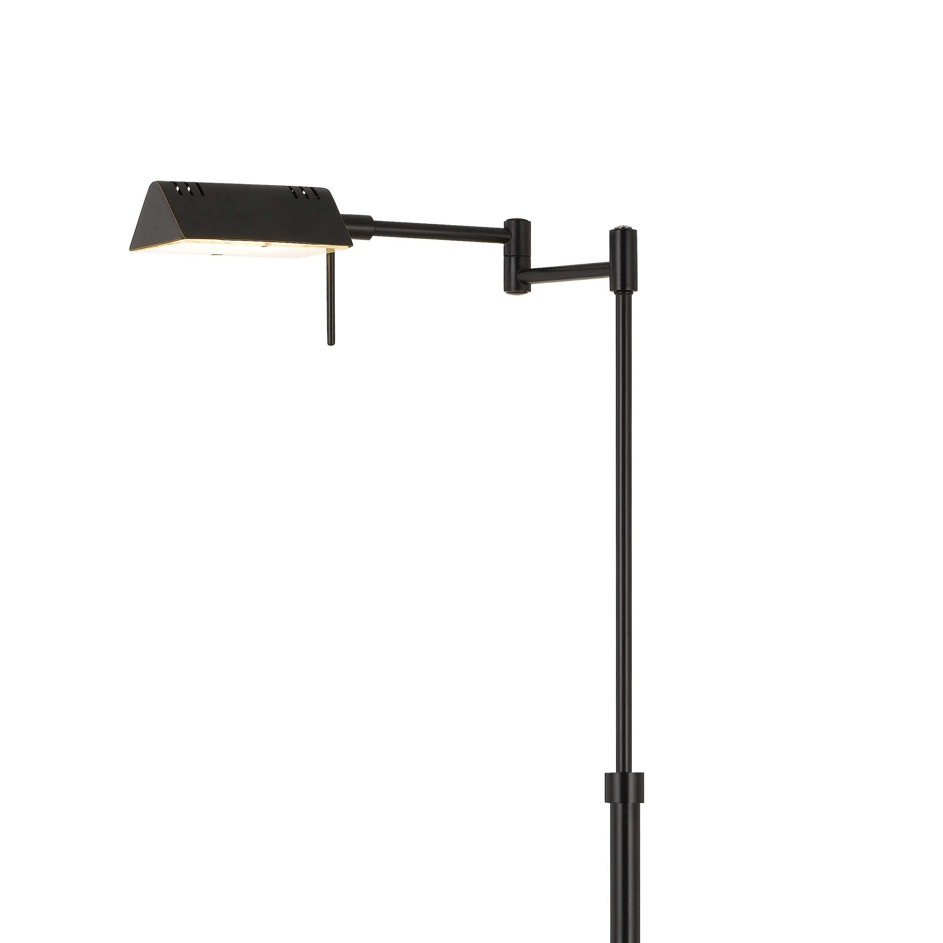 10w Led Adjustable Metal Floor Lamp With Swing Arm Black
